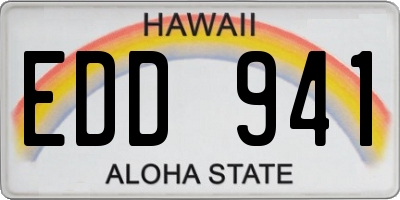 HI license plate EDD941