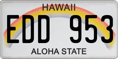 HI license plate EDD953