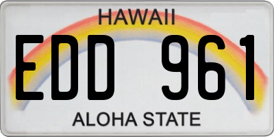 HI license plate EDD961