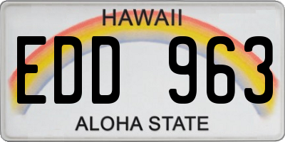 HI license plate EDD963