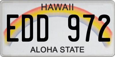 HI license plate EDD972