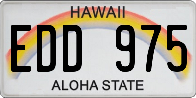 HI license plate EDD975