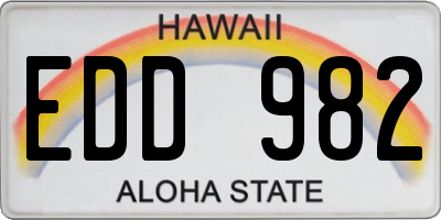 HI license plate EDD982