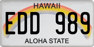 HI license plate EDD989