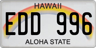 HI license plate EDD996
