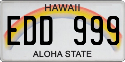 HI license plate EDD999