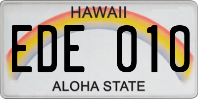 HI license plate EDE010