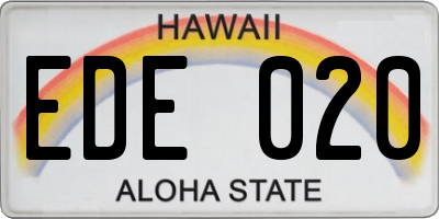 HI license plate EDE020
