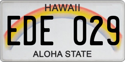 HI license plate EDE029