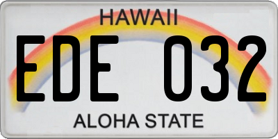 HI license plate EDE032