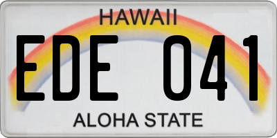 HI license plate EDE041