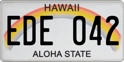 HI license plate EDE042
