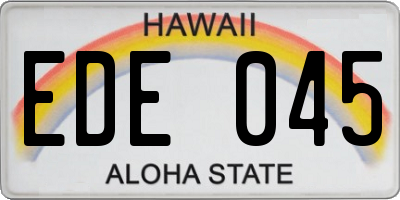 HI license plate EDE045
