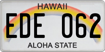 HI license plate EDE062