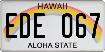 HI license plate EDE067