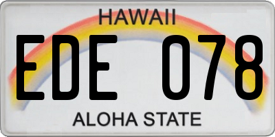 HI license plate EDE078