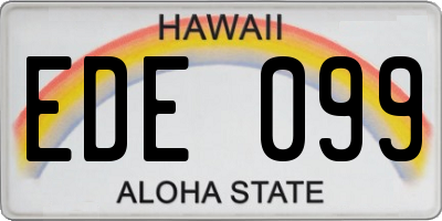 HI license plate EDE099