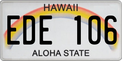HI license plate EDE106