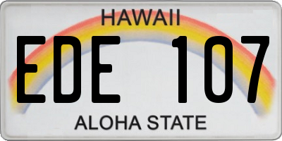 HI license plate EDE107