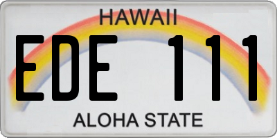 HI license plate EDE111