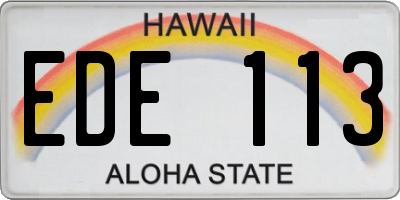 HI license plate EDE113