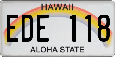 HI license plate EDE118