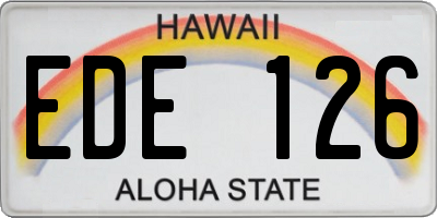 HI license plate EDE126