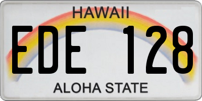 HI license plate EDE128