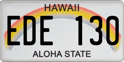 HI license plate EDE130
