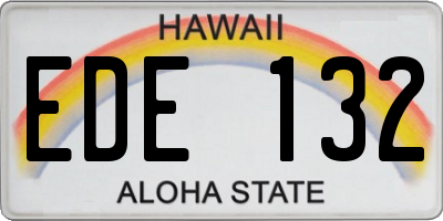 HI license plate EDE132