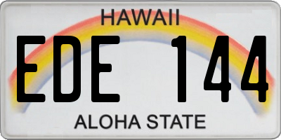 HI license plate EDE144