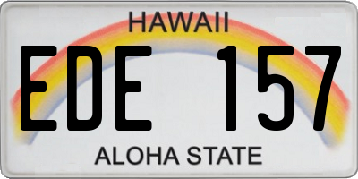 HI license plate EDE157