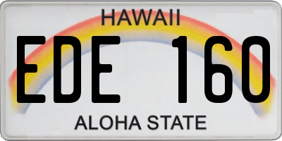 HI license plate EDE160