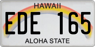 HI license plate EDE165