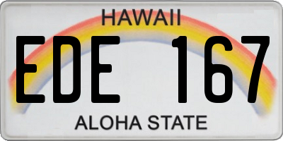 HI license plate EDE167