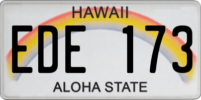 HI license plate EDE173