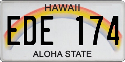 HI license plate EDE174