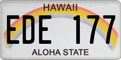 HI license plate EDE177