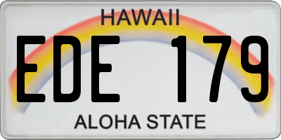 HI license plate EDE179