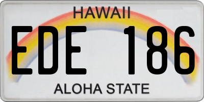 HI license plate EDE186