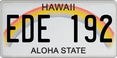 HI license plate EDE192