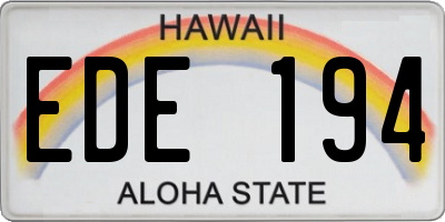 HI license plate EDE194