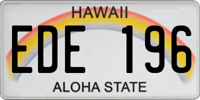 HI license plate EDE196