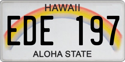 HI license plate EDE197