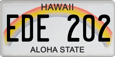 HI license plate EDE202