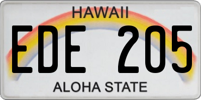 HI license plate EDE205