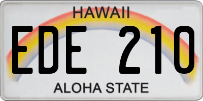 HI license plate EDE210