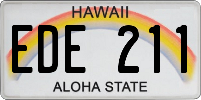 HI license plate EDE211