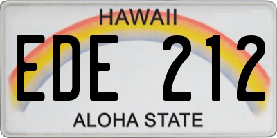 HI license plate EDE212