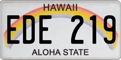 HI license plate EDE219